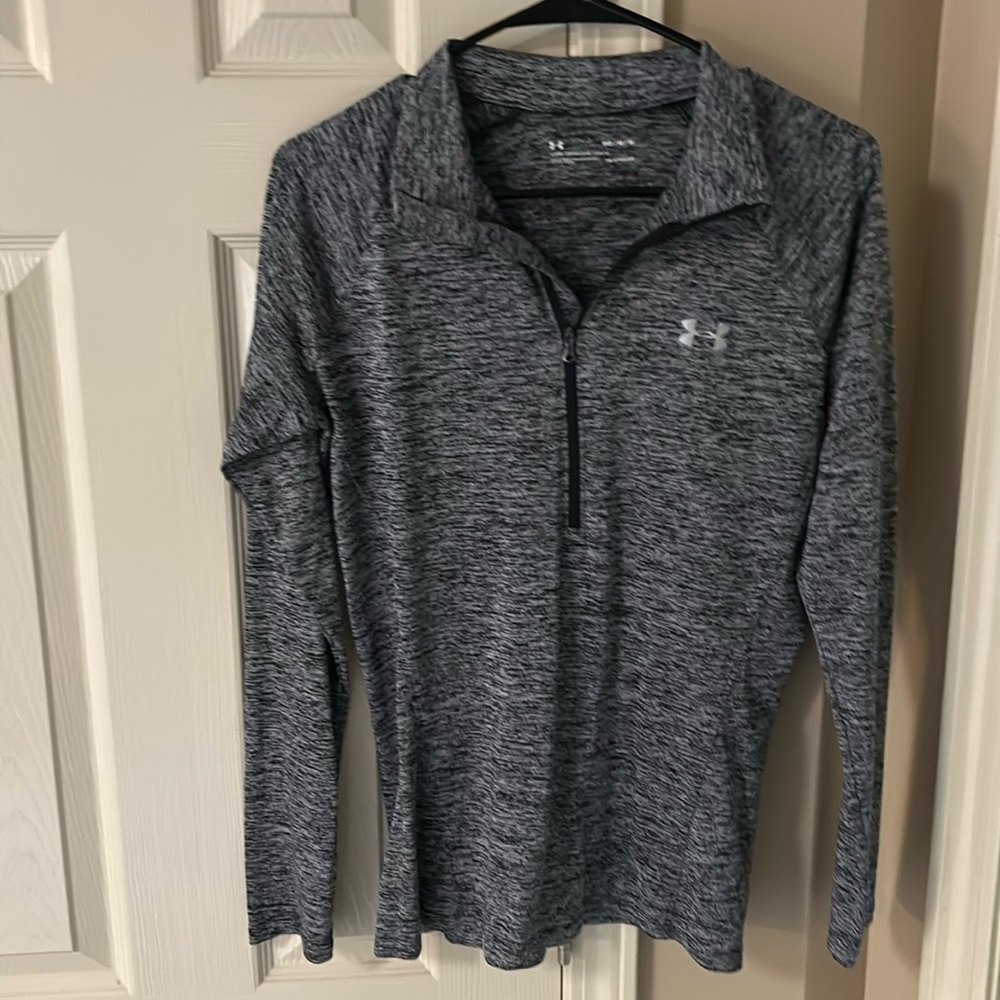 Heather Black under Armour long sleeve half zip
